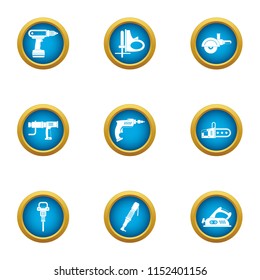 Surface treatment icons set. Flat set of 9 surface treatment vector icons for web isolated on white background