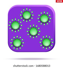 Surface with virus. Concept icon of infected surface and personal hygiene. Vector Illustration isolated on white background.