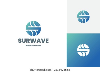 surface wave s letter logo vector