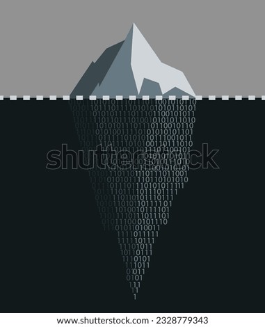 Surface web, deep web and dark web illustration