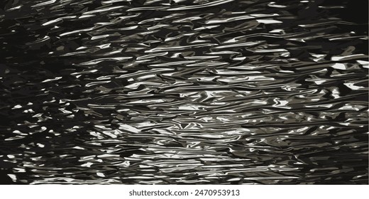 Surface of the wrinkled foil. Texture of crumpled foil. Vector illustration