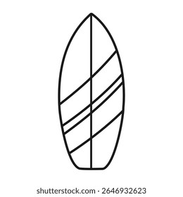 Surfboard beach surf vector illustration coloring page isolated on white background