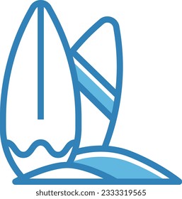 Icono azul de Surfboard - Icono único, vector