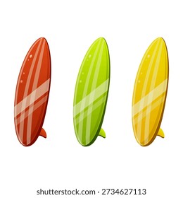 Surfboard Color Set. Vector illustration.