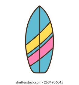 Surfboard colorido praia surf vetor ilustração isolado no fundo branco	