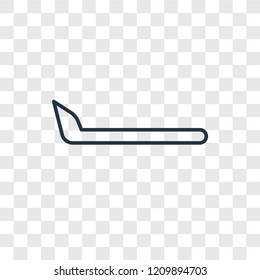 Surfboard concept vector linear icon isolated on transparent background, Surfboard concept transparency concept in outline style