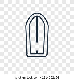Surfboard concept vector linear icon isolated on transparent background, Surfboard concept transparency concept in outline style