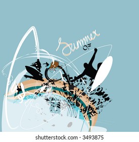 surfboard design abstract background summer 07