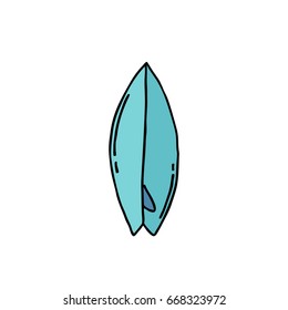 surfboard doodle icon