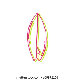 surfboard doodle icon