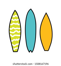 surfboard doodle icon, vector illustration