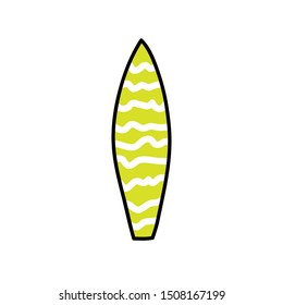 surfboard doodle icon, vector illustration