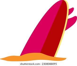 surfboard embedded in the sand vector illustration