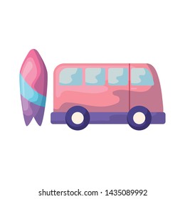 surfboard equipment with van vehicle