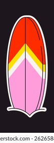 Surfboard extreme sport retro sticker