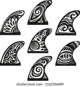 Surfboard Fin Decor In Maori Surf Style Beach Decor