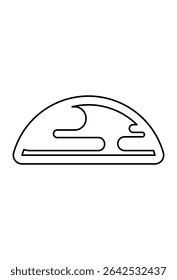 Surfboard fin icon, stylized wave design
