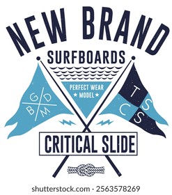 Surfboard flag Vector New Brand