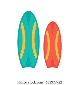Surfboard flat design icon vector