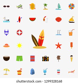 surfboard flat icon. colored Summer icons universal set for web and mobile