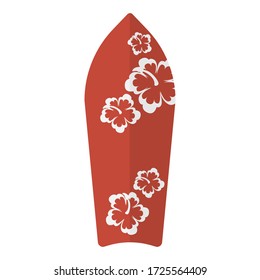 Surfboard flat icon. Colorful illustration of surfboard. Vector.