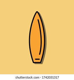 Surfboard flat icon. Design template vector