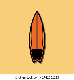 Surfboard flat icon. Design template vector