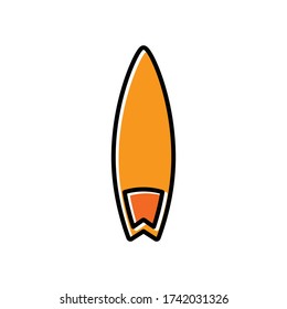 Surfboard flat icon. Design template vector