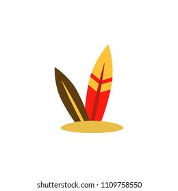 surfboard flat icon. Element of beach holidays colored icon for mobile concept and web apps. Detailed surfboard flat icon can be used for web and mobile. Premium icon on white background