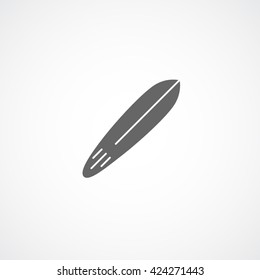 Surfboard Flat Icon On White Background