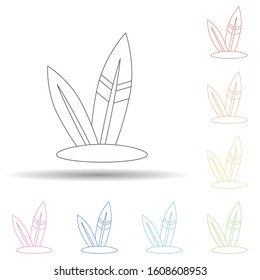 surfboard flat in multi color style icon. Simple thin line, outline vector of Summer icons for ui and ux, website or mobile application