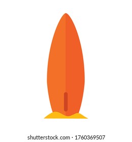 surfboard flat style icon design, Summer vacation tropical relaxation outdoor nature tourism relax lifestyle and paradise theme Vector illustration
