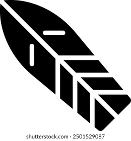 Surfboard glyph icon illustration vector