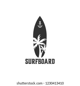 Surfboard graphic design template vector illustration