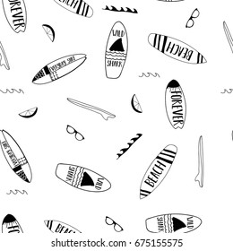    surfboard hand drawn pattern illustration vector.