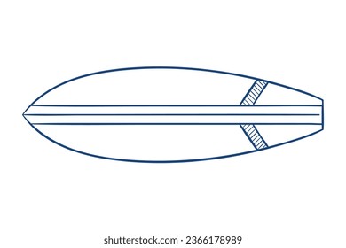 Surfboard. Hand drawn vector illustration