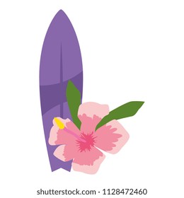 Surfboard Hibiscus Flower Stock Vector (Royalty Free) 1128482291