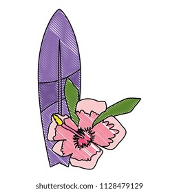 surfboard with hibiscus flower
