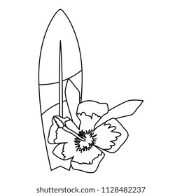 surfboard with hibiscus flower