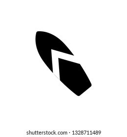 Surfboard icon in black style isolated on white background. Surfing symbol stock vector illustration.
