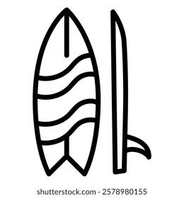 Surfboard icon Black and white logo