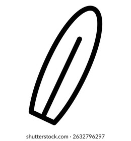 Surfboard icon Black and white outline vector