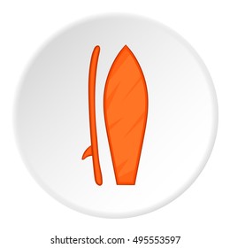 Surfboard icon. Cartoon illustration of surfboard vector icon for web