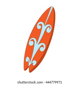 Surfboard icon in cartoon style isolated on white background. Sports and equipment symbol