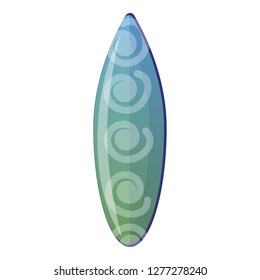 Surfboard icon. Cartoon of surfboard vector icon for web design isolated on white background