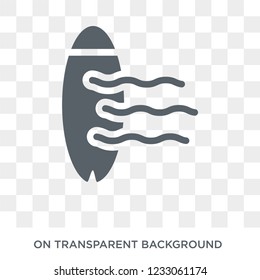Surfboard icon. Surfboard design concept from Entertainment collection. Simple element vector illustration on transparent background.