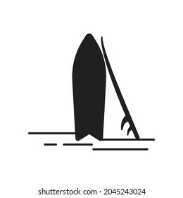 Surfboard icon design isolated on white background