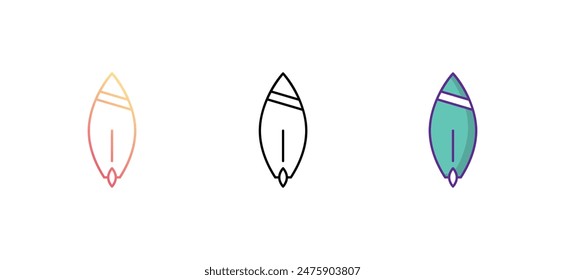 Surfboard icon design with white background stock illustration