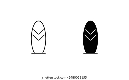 Surfboard icon design with white background stock illustration