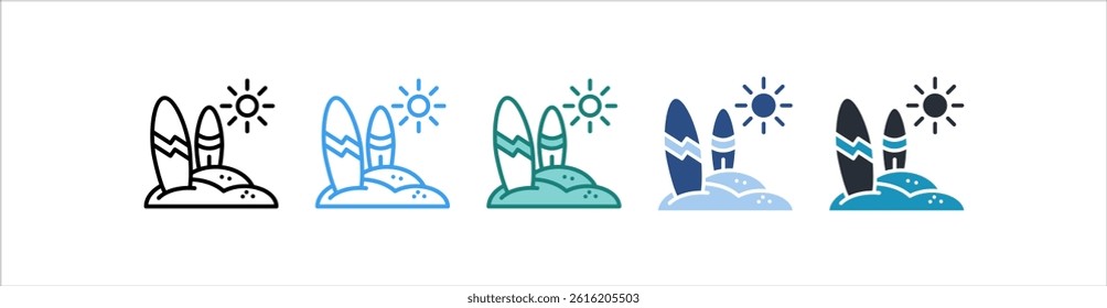 Surfboard Icon In Different Style Vector